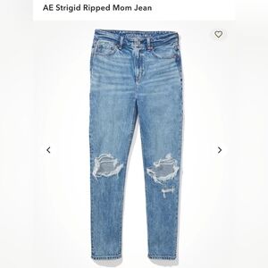 American Eagle Outfitters Ripped Girlfriend Jeans - Light Blue